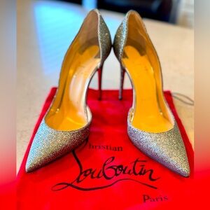 Christian Louboutin IRIZA 100 Glitter Mini 37.5 BNIB